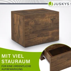 Wandschrank Nachttisch hängend Holz Nachtkommode mit 2 Schubladen & Ablage