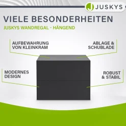 Wandschrank Nachttisch hängend Holz Nachtkommode mit 2 Schubladen & Ablage