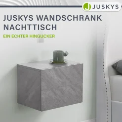 Wandschrank Nachttisch hängend Holz Nachtkommode mit 2 Schubladen & Ablage