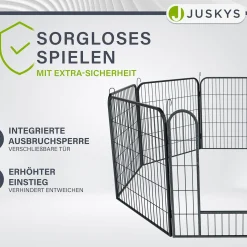 Welpenauslauf aus Metall Faltbares Freilaufgehege für Hunde, Kaninchen & Kleintiere