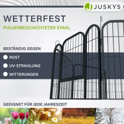 Welpenauslauf aus Metall Faltbares Freilaufgehege für Hunde, Kaninchen & Kleintiere