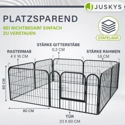 Welpenauslauf aus Metall Faltbares Freilaufgehege für Hunde, Kaninchen & Kleintiere