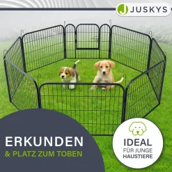 Welpenauslauf aus Metall Faltbares Freilaufgehege für Hunde, Kaninchen & Kleintiere