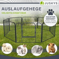 Welpenauslauf aus Metall Faltbares Freilaufgehege für Hunde, Kaninchen & Kleintiere