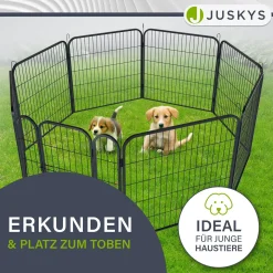 Welpenauslauf aus Metall Faltbares Freilaufgehege für Hunde, Kaninchen & Kleintiere