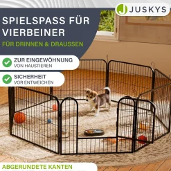 Welpenauslauf aus Metall Faltbares Freilaufgehege für Hunde, Kaninchen & Kleintiere