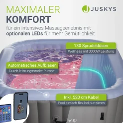 Whirlpool aufblasbar für 4-6 Personen Outdoor Whirlpool wetterfest für Garten & Terrasse
