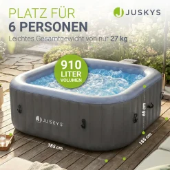 Whirlpool aufblasbar für 4-6 Personen Outdoor Whirlpool wetterfest für Garten & Terrasse