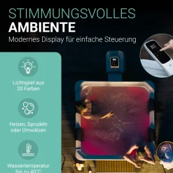 Whirlpool Oslo mit LED-Beleuchtung Indoor & Outdoor Pool für 6 Personen - mit Zubehör & App